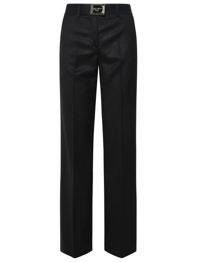 Shop Dolce & Gabbana Woman  Black Flannel Flare Pants