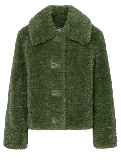 Shop Stand Studio 'melina' Green Faux Fur Jacket Woman