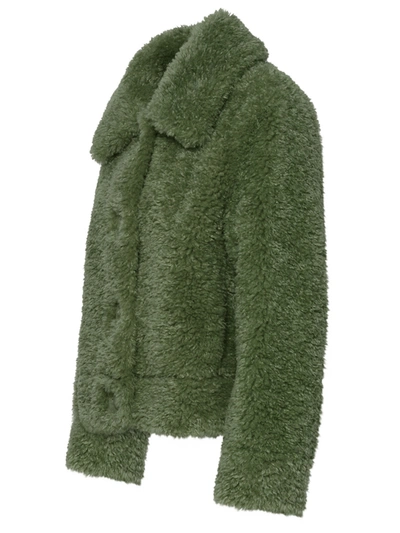 Shop Stand Studio Woman  'melina' Green Faux Fur Jacket