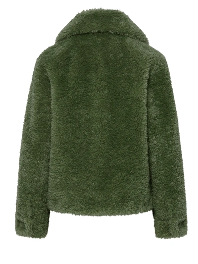 Shop Stand Studio Woman  'melina' Green Faux Fur Jacket