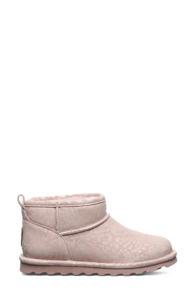 Bearpaw Leopard Print Genuine Shearling Lined Bootie In Pink Leopard Glitter