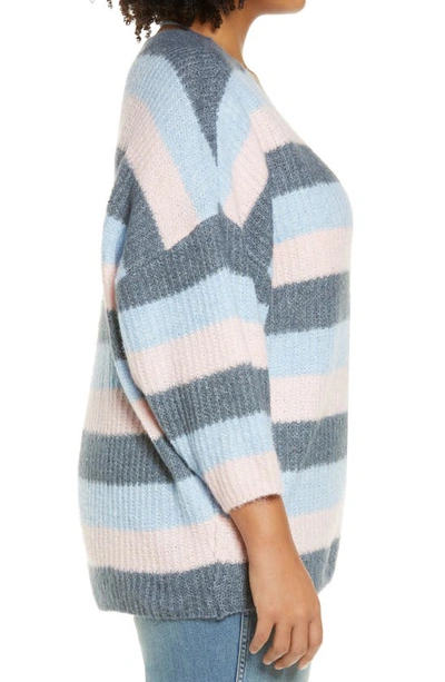 Shop Vero Moda Curve Julie Stripe Sweater In China Blue Comb