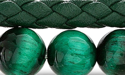 Shop Nes Jewelry Round Green Stones Bracelet In Multicolored