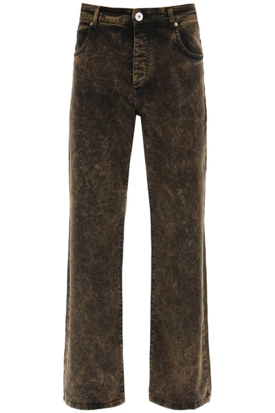 Shop Balmain Loose Fit Jeans In Washed Denim In Multicolor