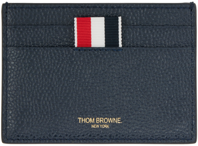 Shop Thom Browne Navy & Green Hector Card Holder In 310 Dk Green