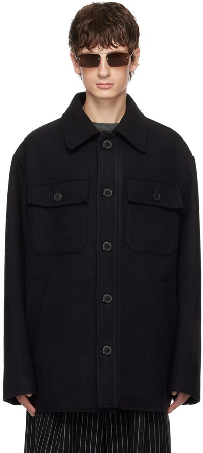 Shop Dries Van Noten Black Vented Jacket In 900 Black