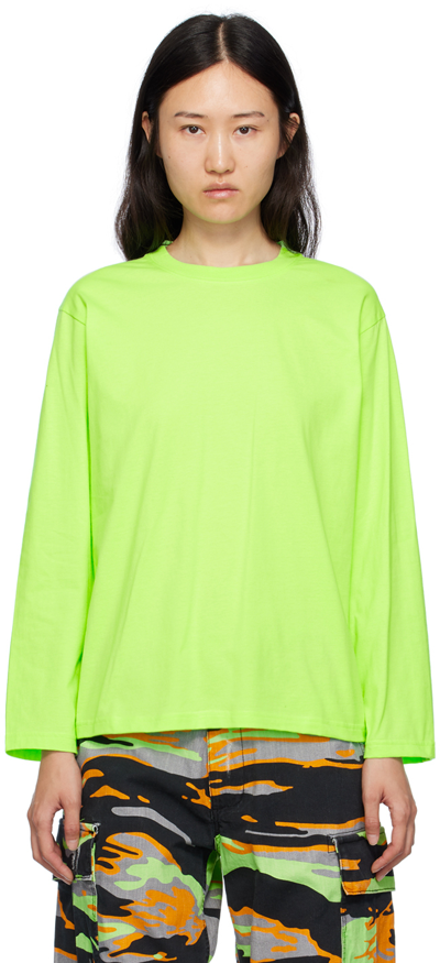 Shop Stockholm Surfboard Club Green Printed Long Sleeve T-shirt In Flou Green