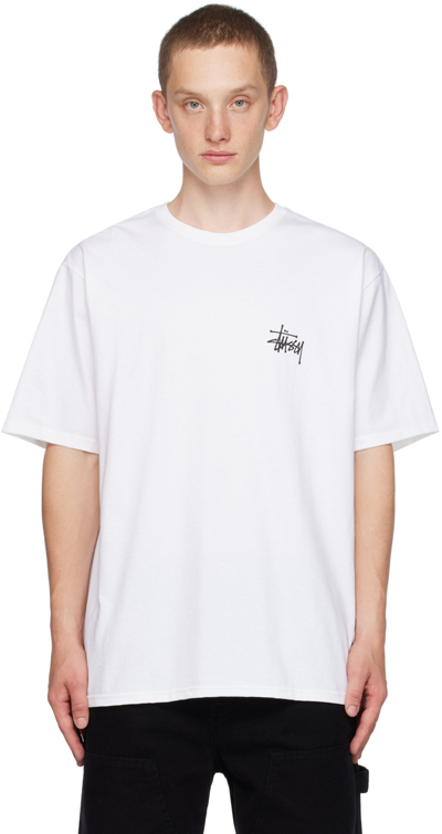 Shop Stussy White Printed T-shirt In Whit White