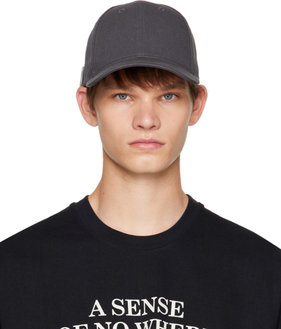 Shop Objects Iv Life Gray Buckle Cap In Anthracite Grey