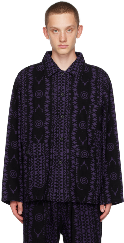 Shop South2 West8 Purple Printed Shirt In A-skull&target