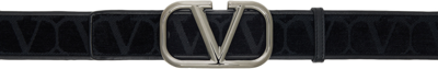 Shop Valentino Black Toile Iconographe Belt In 0no Nero