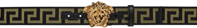 Shop Versace Black Greca 'la Medusa' Belt In 2b15v