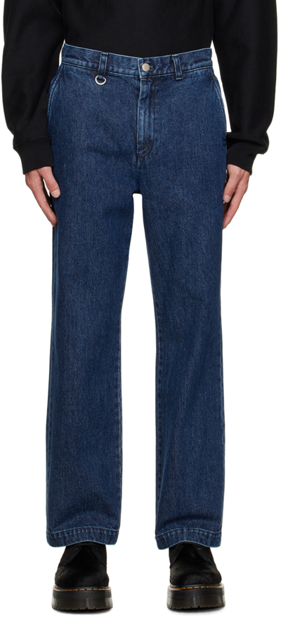 Shop Sophnet Blue Straight Jeans In Indigo