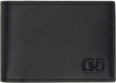 Shop Valentino Black Vlogo Signature Us Dollar Wallet In 0no Nero