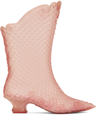 Shop Y/project Pink Melissa Edition Court Boots In Transparent Pink