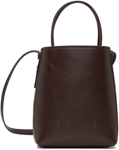 Shop Chloé Burgundy Micro Sense Bag In 55p Deep Violine