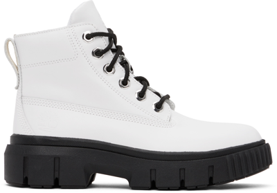 Shop Timberland White Greyfield Boots In White Full Grain