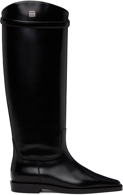 Shop Totême Black 'the Riding' Boots In 200 Black