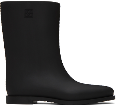 Shop Totême Black Rain Boots In 200 Black