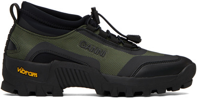 Shop Ganni Khaki Performance Sneakers In 861 Kalamata