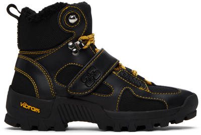 Shop Ganni Black Performance Hiking Boots In 099 Black