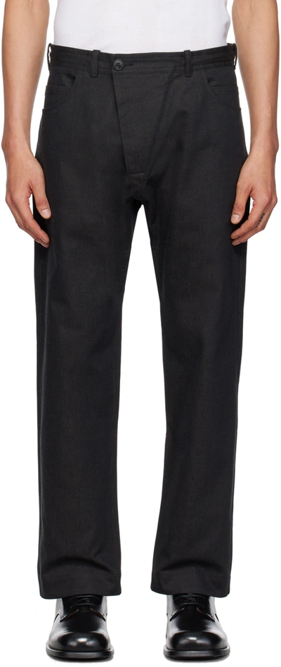 Shop Jan-jan Van Essche Gray #70 Trousers In Anthracite Fine Cott