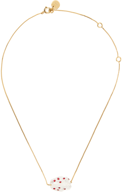 Shop Marni Gold Polka Dot Necklace In 00w09 Glass
