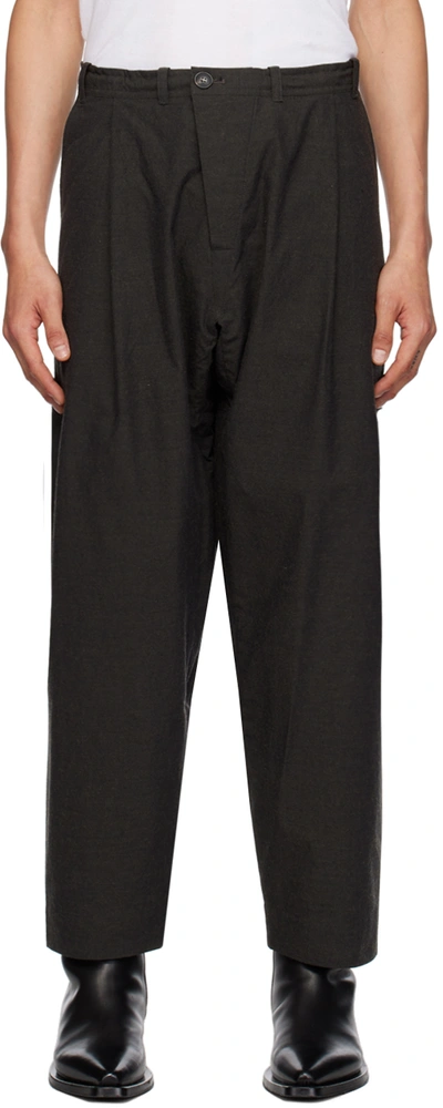 Shop Jan-jan Van Essche Brown #68 Trousers In Black Khaki Dense Cl