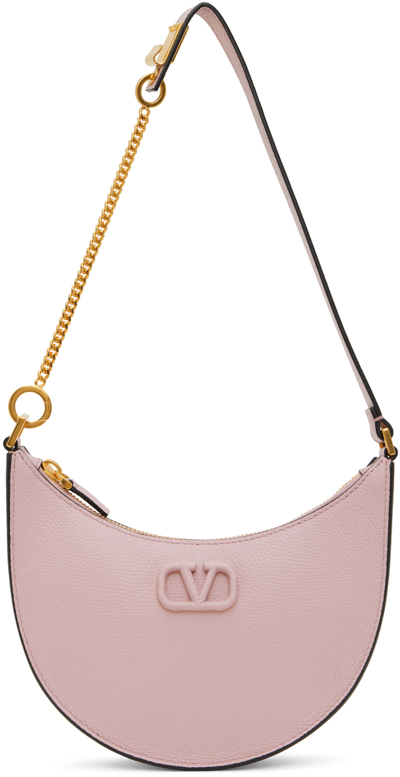 Shop Valentino Pink Mini Vlogo Bag In 6e0 Water Lilies