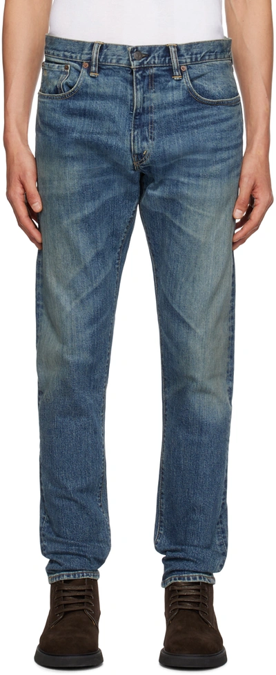 Shop Rrl Indigo Eakins Jeans In Eakins Wash
