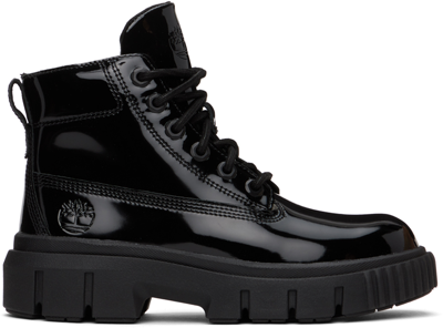 Shop Timberland Black Greyfield Boots In Blk Fullgrain Patent
