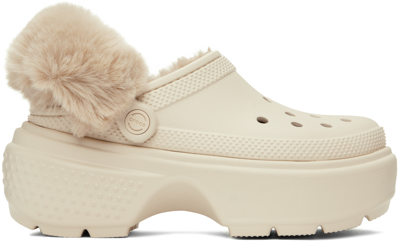 Shop Crocs Off-white Stomp Clogs In Stucco