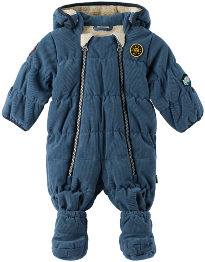 Shop Molo Baby Blue Hebe Snowsuit In Dark Denim