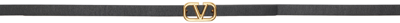 Shop Valentino Black Vlogo Belt In 0sm Nero-rouge Pur