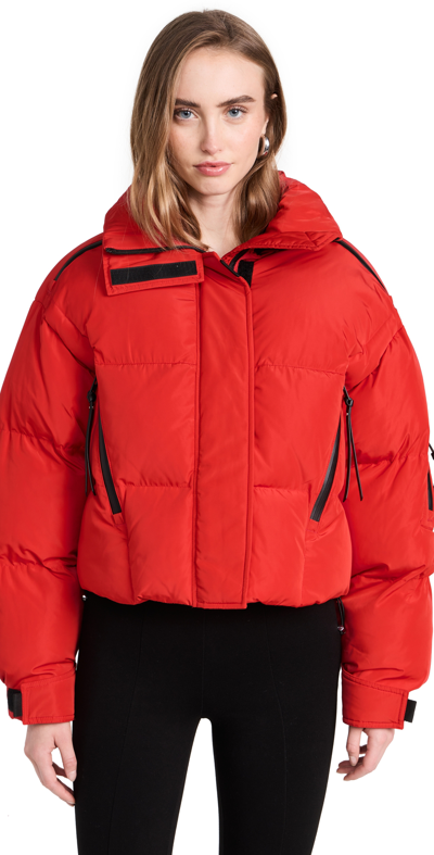 Shop Shoreditch Ski Club Diana Puffer Jacket Red