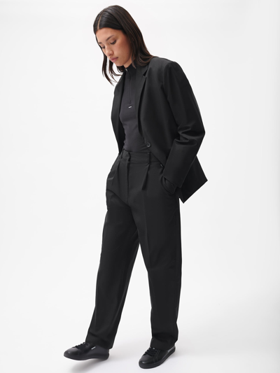 Pangaia Women's Organic Cotton Oversized Tailored Blazer — Black In Black