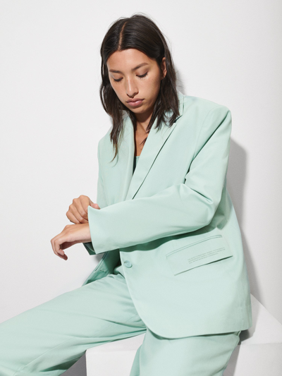 Pangaia Women's Organic Cotton Oversized Tailored Blazer — Eucalyptus Blue In Eucalyptus Blue