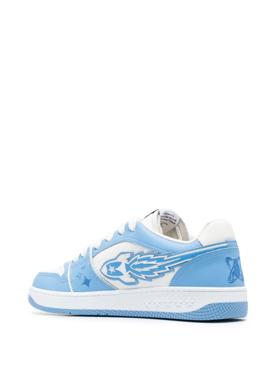 Shop Enterprise Japan Ej Egg Rocket Leather Sneakers In Blue