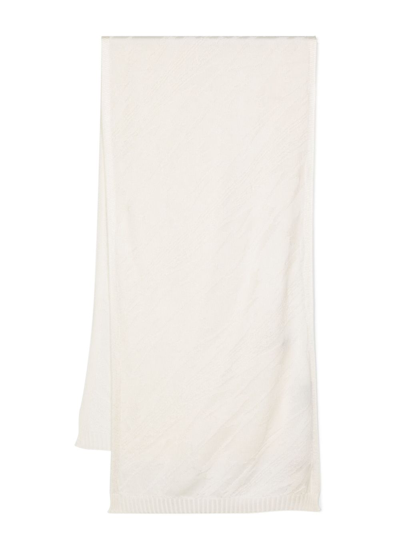 Shop Missoni Viscose And Wool Blend Scarf In White