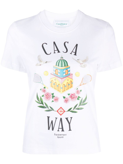 Shop Casablanca Logo Organic Cotton T-shirt In White