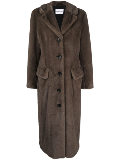 Shop Stand Studio Odette Faux Fur Coat In Grey
