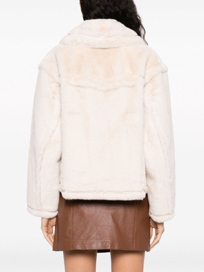 Shop Stand Studio Xena Faux Shearling Jacket In White