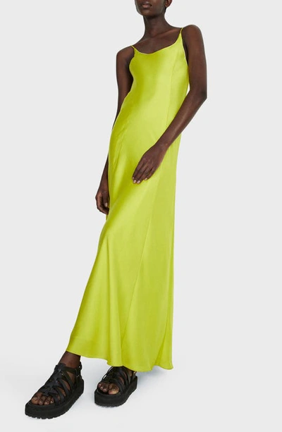 Shop Rag & Bone Delilah Satin Maxi Dress In Freshlime