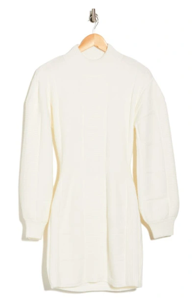 Shop Area Stars Mock Neck Long Sleeve Sweater Dress In Ivory