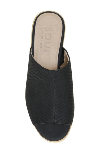 Soul Naturalizer Good Times-m Womens Faux Leather Slide Wedge Sandals In Black