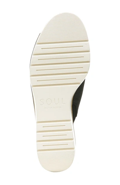 Soul Naturalizer Good Times-m Womens Faux Leather Slide Wedge Sandals In Black