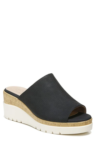 Soul Naturalizer Good Times-m Womens Faux Leather Slide Wedge Sandals In Black