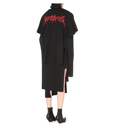 Shop Vetements Double-layered Cotton-jersey Dress In Black Print