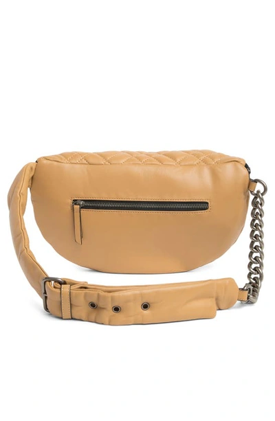 Shop Kurt Geiger Brixton Quilt Belt Bag In Light/ Pastel Brown
