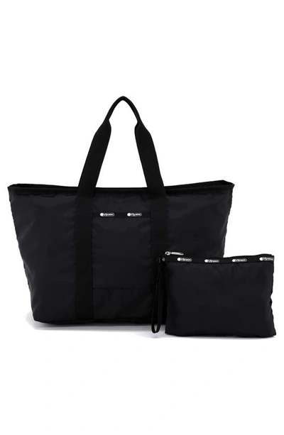 Shop Lesportsac E/w Packable Tote Bag In Jet Black